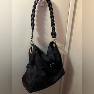 Elegant Black Braided Strap Women's Bag